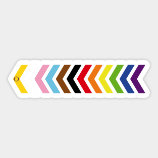 Pride Flag Chevrons Arrow Intersectional Intersex Progress Horizontal Sticker